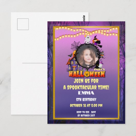 Gelukkig Halloween Het is Spooky Seizoen Viering Briefkaart (Voorkant / Achterkant)