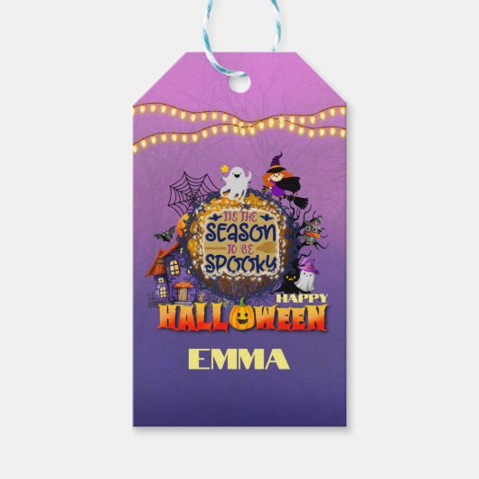 Gelukkig Halloween Het is Spooky Seizoen Viering Cadeaulabel (Voorkant)