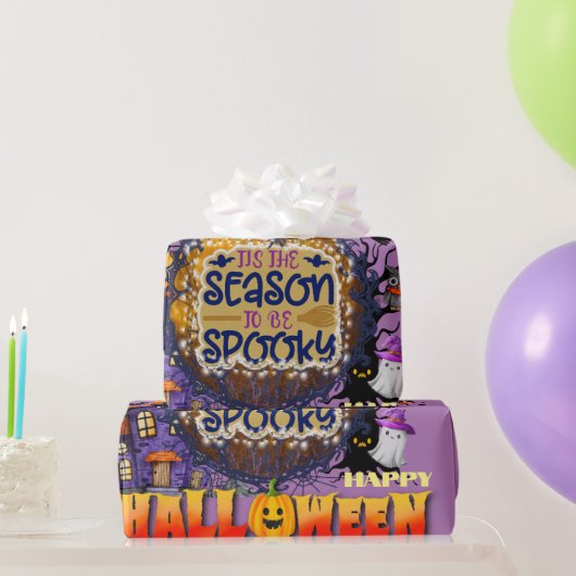 Gelukkig Halloween Het is Spooky Seizoen Viering Cadeaupapier (Feestgeschenken)