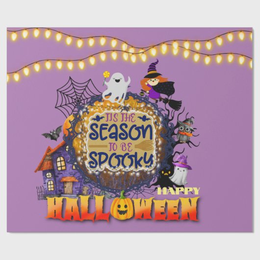 Gelukkig Halloween Het is Spooky Seizoen Viering Cadeaupapier (Vlak)