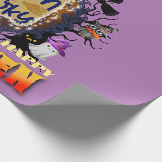 Gelukkig Halloween Het is Spooky Seizoen Viering Cadeaupapier (Hoek)