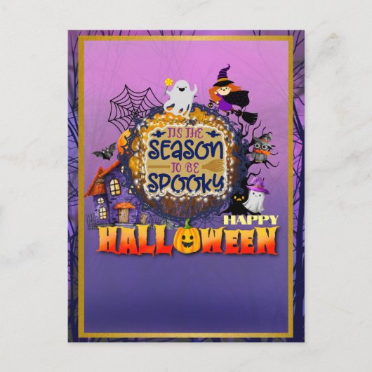 Gelukkig Halloween Het is Spooky Seizoen Viering Feestdagenkaart (Voorkant)