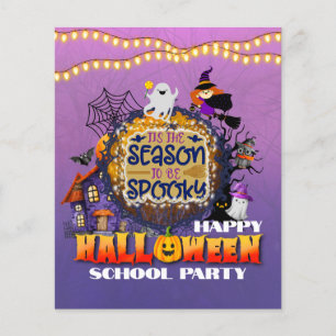 Gelukkig Halloween Het is Spooky Seizoen Viering Flyer