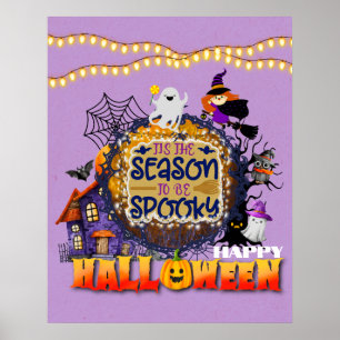 Gelukkig Halloween Het is Spooky Seizoen Viering Poster