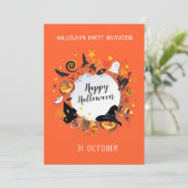 Gelukkig Halloween Holiday Party Trendy design Kaart (Staand voorkant)
