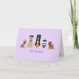 Gelukkig Halloween Honden Paars Kaart