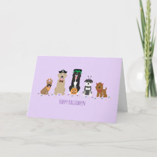 Gelukkig Halloween Honden Paars Kaart