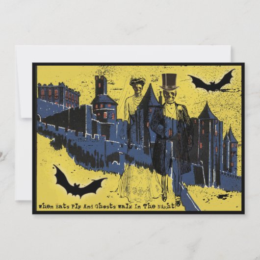 Gelukkig Halloween Huwelijk Spooky Geest Bruid & B Kaart (Voorkant)