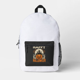 Gelukkig Halloween Jack O Lantern Geheime Kasteel Bedrukte Rugzak