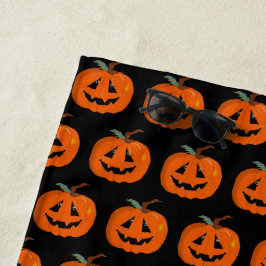Gelukkig Halloween Jack O Lantern Illustratieve Ku Strandlaken