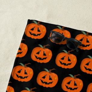 Gelukkig Halloween Jack O Lantern Illustratieve Ku Strandlaken