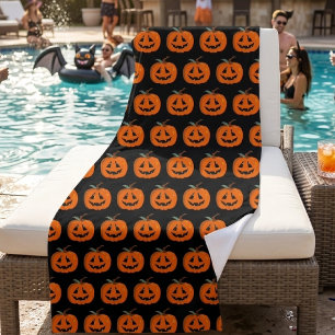 Gelukkig Halloween Jack O Lantern Illustratieve Ku Strandlaken