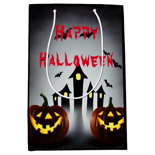 Gelukkig Halloween Jack o' Lantern Party Medium Cadeauzakje (Voorkant)