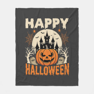 Gelukkig Halloween Jack O Lantern Spook Kasteel Fleece Deken