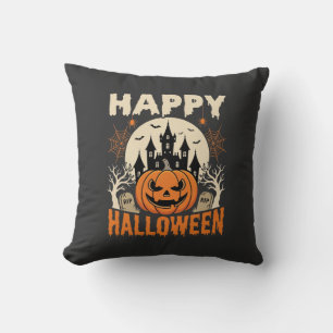 Gelukkig Halloween Jack O Lantern Spook Kasteel Kussen
