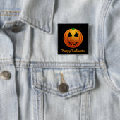Gelukkig Halloween Jack 'o Lantern Vierkante Button 5,1 Cm (In situ)