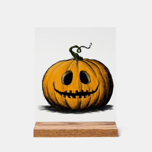 Gelukkig Halloween Jack O'Lantern Volwassene Natuu Acryl Bord (Voorkant)