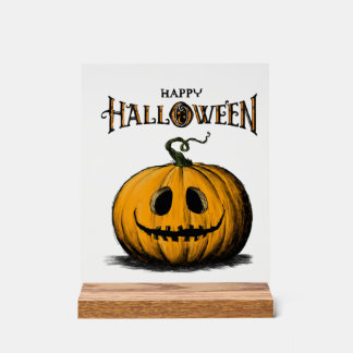 Gelukkig Halloween Jack O'Lantern Volwassene Oranj Acryl Bord