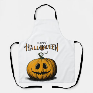 Gelukkig Halloween Jack O'Lantern Volwassene Oranj Schort
