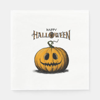 Gelukkig Halloween Jack O'Lantern Volwassene Oranj Servet