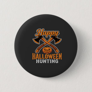 Gelukkig Halloween Jagen Gekruiste Bijlen Pompoen Ronde Button 5,7 Cm
