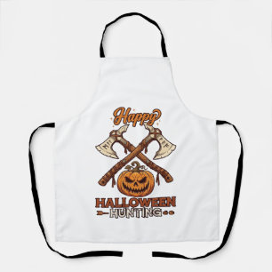 Gelukkig Halloween Jagen Gekruiste Bijlen Pompoen Schort