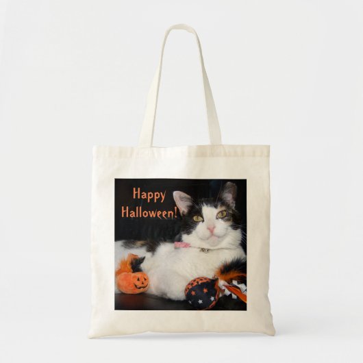 Gelukkig Halloween Kat Calico Kitty Tote Bag (Voorkant)