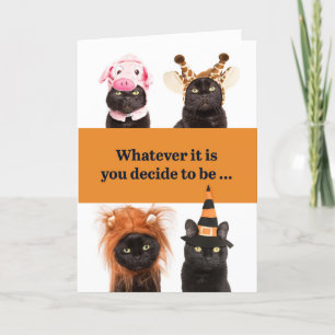 Gelukkig Halloween Kat in Kostuums Humor  Feestdagen Kaart