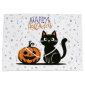 Gelukkig Halloween kat & pompoen Groot Cadeauzakje (Voorkant)