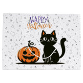 Gelukkig Halloween kat & pompoen Groot Cadeauzakje (Achterkant)