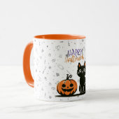 Gelukkig Halloween kat & pompoen Mok (Voorkant links)