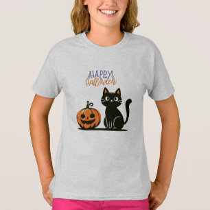 Gelukkig Halloween kat & pompoen T-shirt