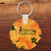 gelukkig halloween kat sleutelhanger (Voorkant)