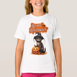 Gelukkig Halloween Kat T-Shirt – Mooie Zwarte Kat 