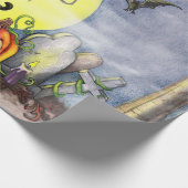 Gelukkig Halloween Kerkhof Scene Inpakpapier (Hoek)