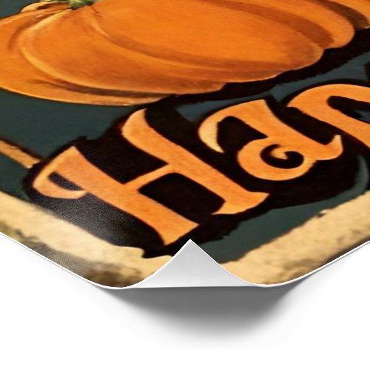 Gelukkig Halloween  Kind en Pompoenen Perfect Poster (Hoek)