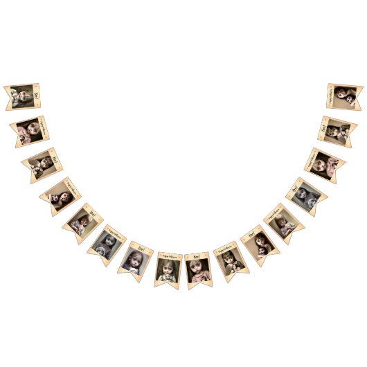 Gelukkig Halloween klein meisje met spooky poppen Vlaggetjes (Alle)