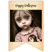 Gelukkig Halloween klein meisje met spooky poppen Vlaggetjes (Tweede vlag)
