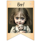 Gelukkig Halloween klein meisje met spooky poppen Vlaggetjes (Eerste vlag)
