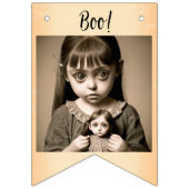 Gelukkig Halloween klein meisje met spooky poppen Vlaggetjes (Derde vlag)