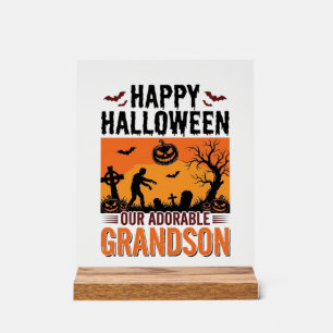 Gelukkig Halloween Kleinzoon Vintage Griezelige Sh Acryl Bord