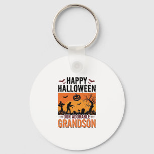 Gelukkig Halloween Kleinzoon Vintage Griezige T-sh Sleutelhanger