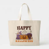 Gelukkig Halloween koffie brouwen Grote Tote Bag (Achterkant)