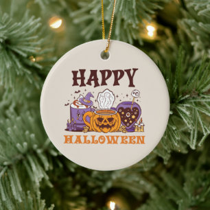 Gelukkig Halloween koffie brouwen Keramisch Ornament