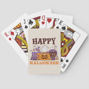 Gelukkig Halloween koffie brouwen Pokerkaarten