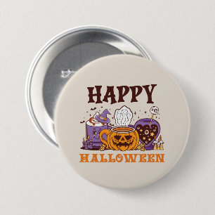 Gelukkig Halloween koffie brouwen Ronde Button 7,6 Cm