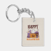 Gelukkig Halloween koffie brouwen Sleutelhanger (Voorkant Links)