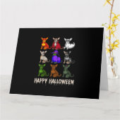 Gelukkig Halloween Kostuum Chihuahua Hond Liefhebb Kaart (Gele Bloem)