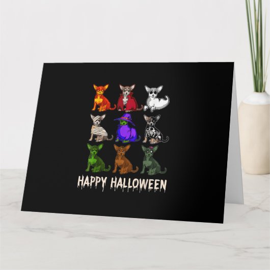 Gelukkig Halloween Kostuum Chihuahua Hond Liefhebb Kaart (Voorkant)