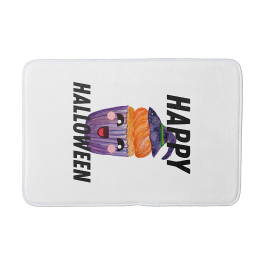 Gelukkig Halloween Kostuum Halloween Cupcake Badmat (Voorkant)